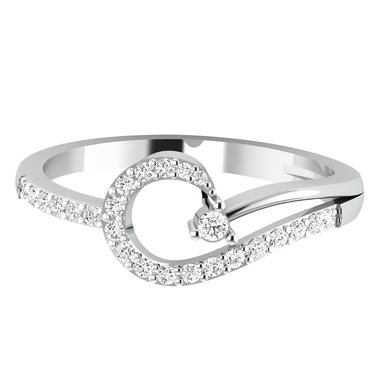 Moriko Round Diamond Dainty Ring